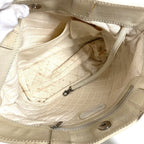 Chanel Tote Logo CC Quilted Leather Ivory — view 4