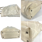 Chanel Tote Logo CC Quilted Leather Ivory — view 8