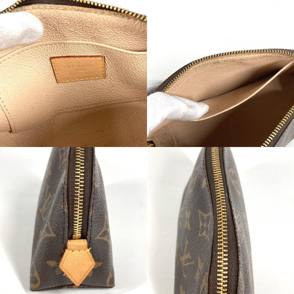 Louis Vuitton Makeup Pouch Pochette Cosmetic PM Monogram Canvas Brown — view 8