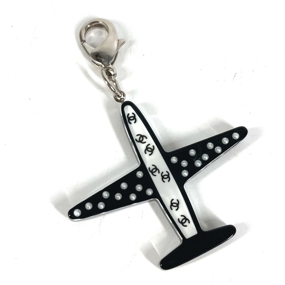 Chanel Key Holder Airplane Plastic Black