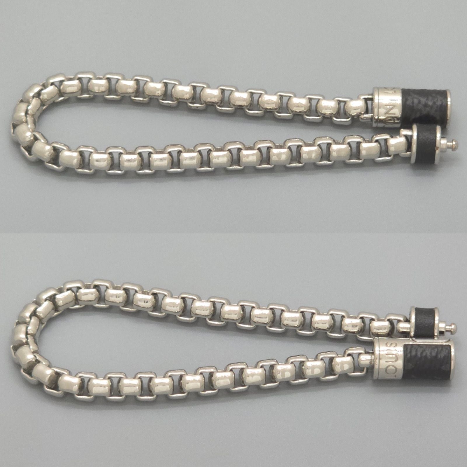 Louis Vuitton Bracelet Chain Monogram 16.8 cm Eclipse Canvas Silver Color Metal — view 2