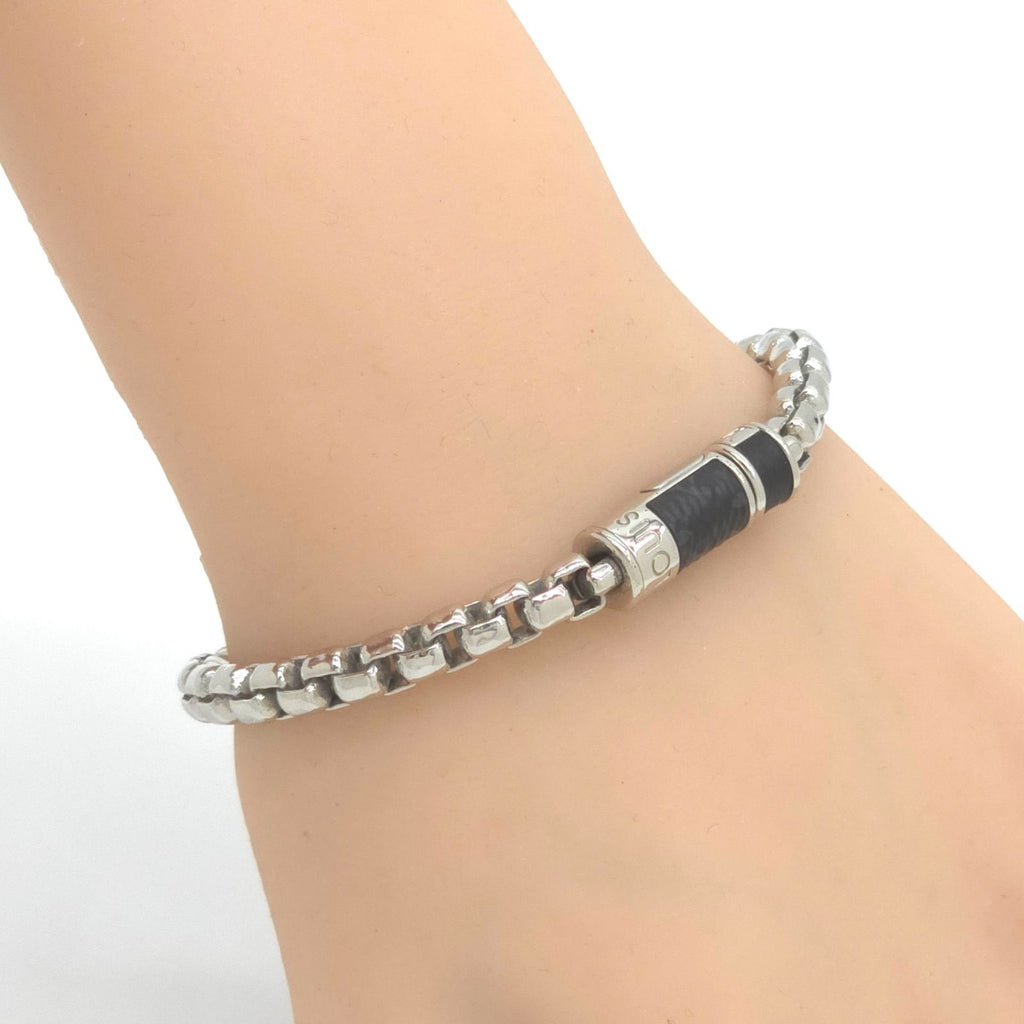 Louis Vuitton Bracelet Chain Monogram 16.8 cm Eclipse Canvas Silver Color Metal — view 9