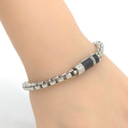 Louis Vuitton Bracelet Chain Monogram 16.8 cm Eclipse Canvas Silver Color Metal — view 9