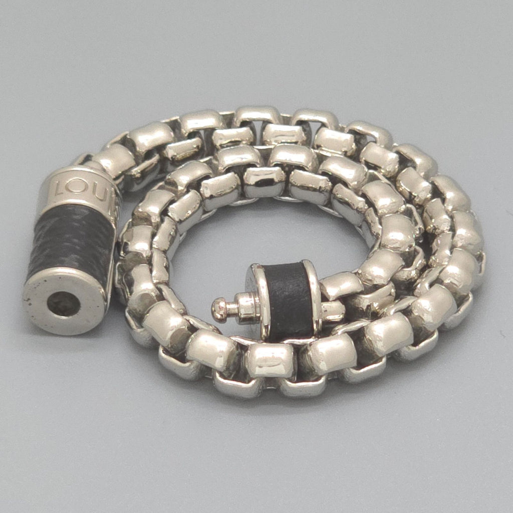 Louis Vuitton Bracelet Chain Monogram 16.8 cm Eclipse Canvas Silver Color Metal — view 4