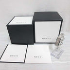Gucci 127.5 GG Pattern Square Watch Quartz Bangle Silver Color Brown Dial — view 2