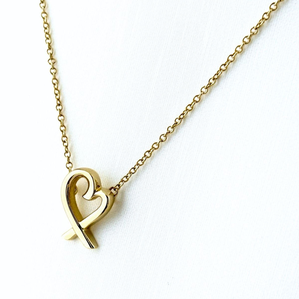 Tiffany & Co Loving Heart Necklace YG Yellow Gold Pendant