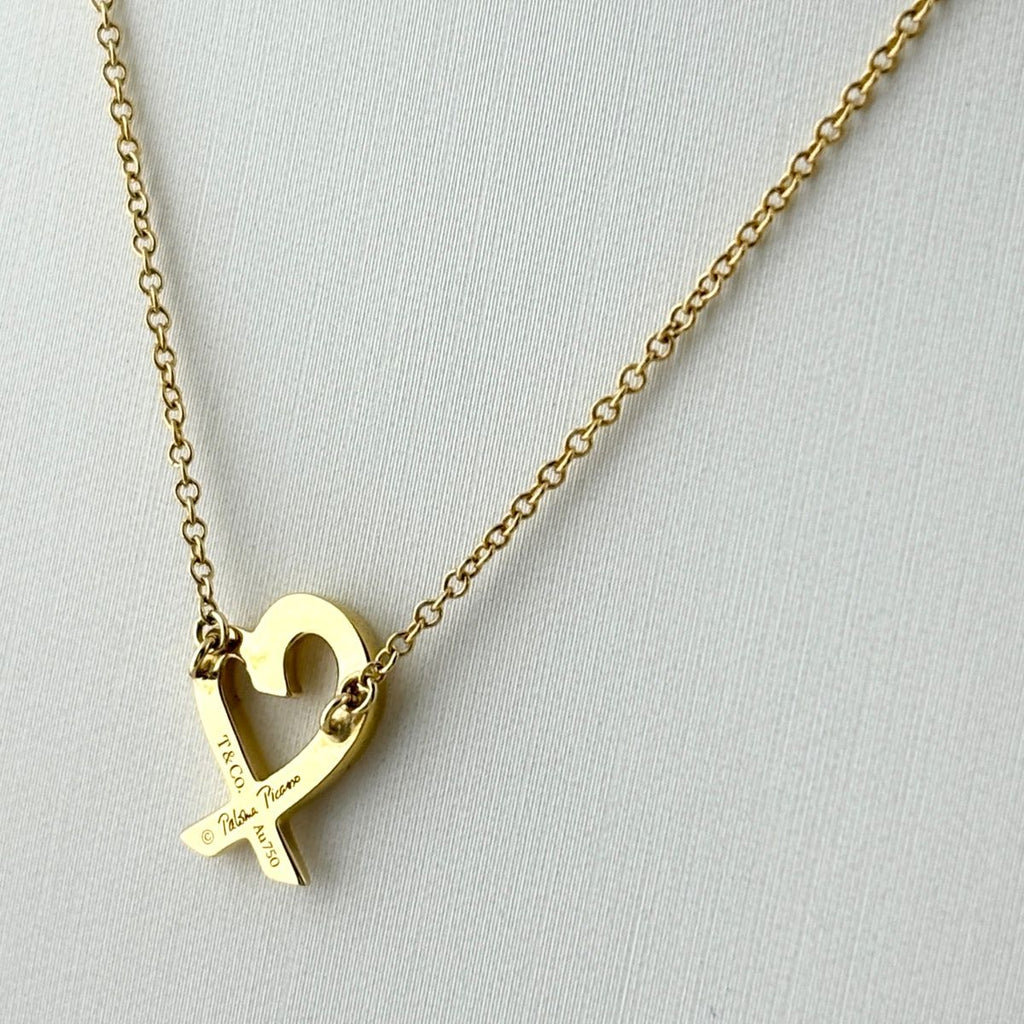 Tiffany & Co Loving Heart Necklace YG Yellow Gold Pendant — view 2