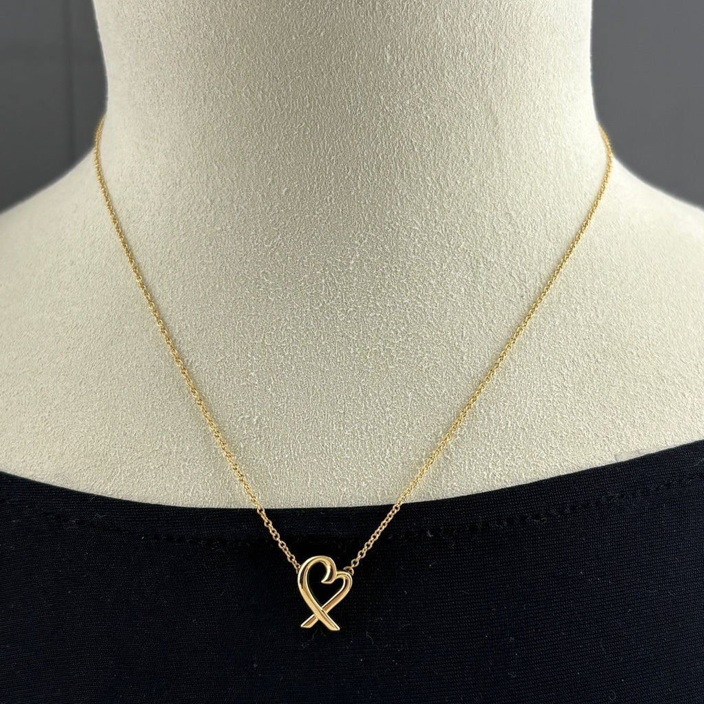Tiffany & Co Loving Heart Necklace YG Yellow Gold Pendant — view 3