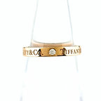 Tiffany & Co Flat Band Ring PG Pink Gold Pave Diamond