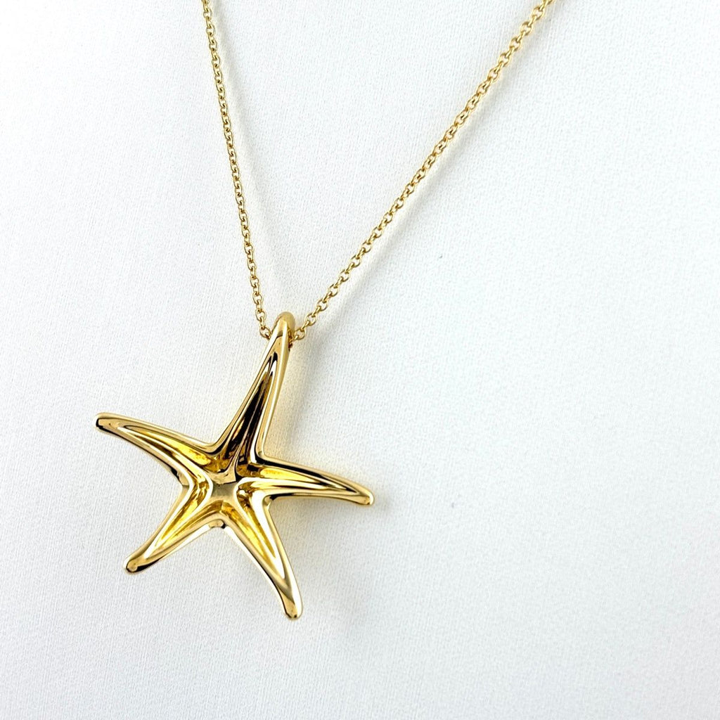 Tiffany & Co Star Fish Necklace YG Yellow Gold Pendant Starfish — view 2