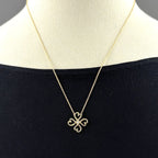 Tiffany & Co Loving Heart Clover Necklace YG Yellow Gold Pendant Diamond — view 3