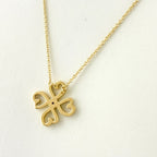 Tiffany & Co Loving Heart Clover Necklace YG Yellow Gold Pendant Diamond — view 2