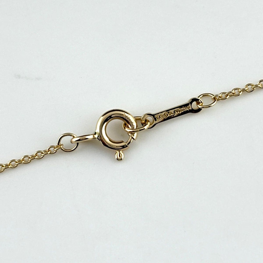 Tiffany & Co Loving Heart Clover Necklace YG Yellow Gold Pendant Diamond — view 4