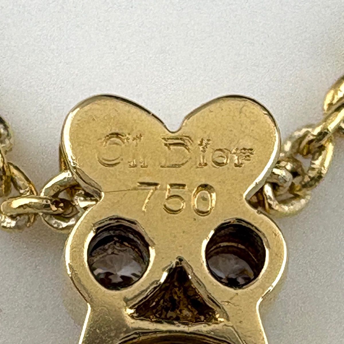Dior Pave Diamond Necklace YG Yellow Gold Pendant — view 5