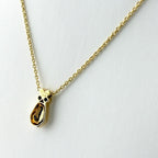 Dior Pave Diamond Necklace YG Yellow Gold Pendant — view 2