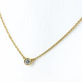 Tiffany & Co by the Yard Necklace YG Yellow Gold Pendant 750 Diamond