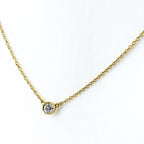 Tiffany & Co by the Yard Necklace YG Yellow Gold Pendant 750 Diamond