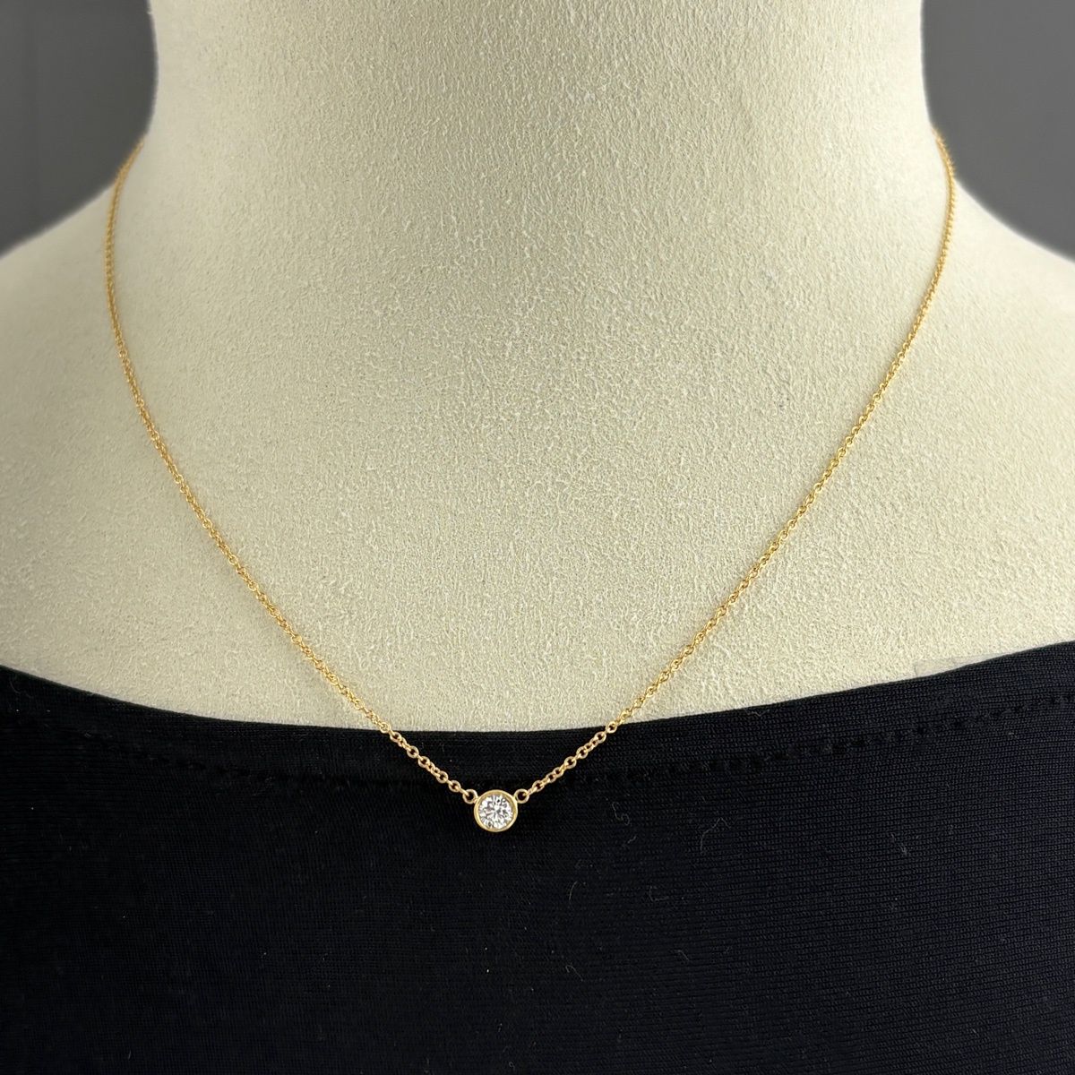 Tiffany & Co by the Yard Necklace YG Yellow Gold Pendant 750 Diamond — view 3