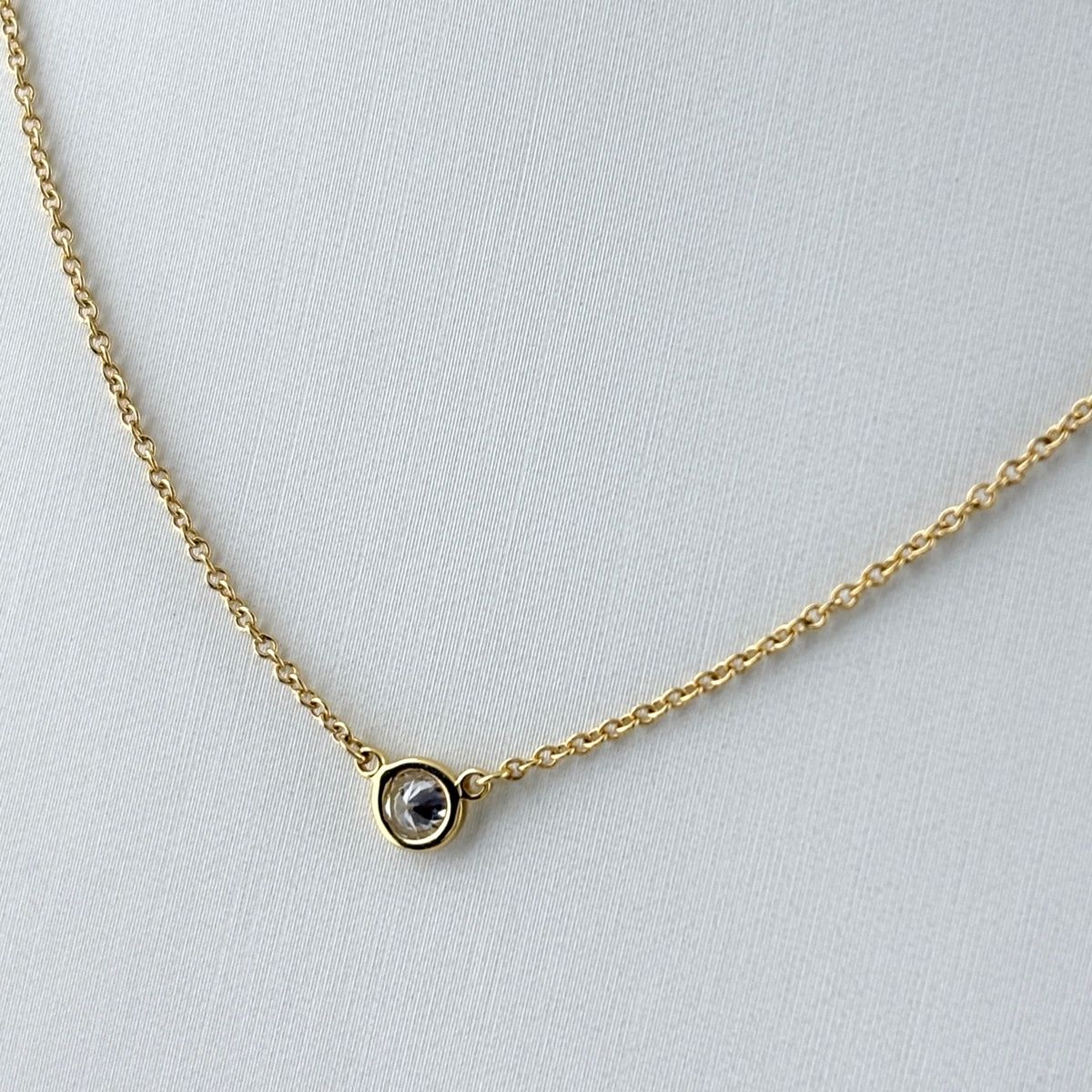 Tiffany & Co by the Yard Necklace YG Yellow Gold Pendant 750 Diamond — view 2