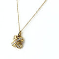 Tiffany & Co Signature Cross Diamond Necklace YG Yellow Gold Pendant