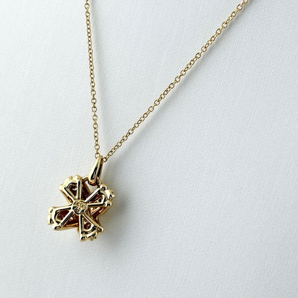 Tiffany & Co Signature Cross Diamond Necklace YG Yellow Gold Pendant — view 2