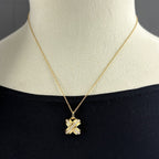 Tiffany & Co Signature Cross Diamond Necklace YG Yellow Gold Pendant — view 3