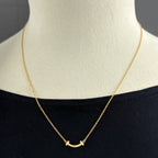 Tiffany & Co T Smile Mini Necklace YG Yellow Gold Pendant — view 2