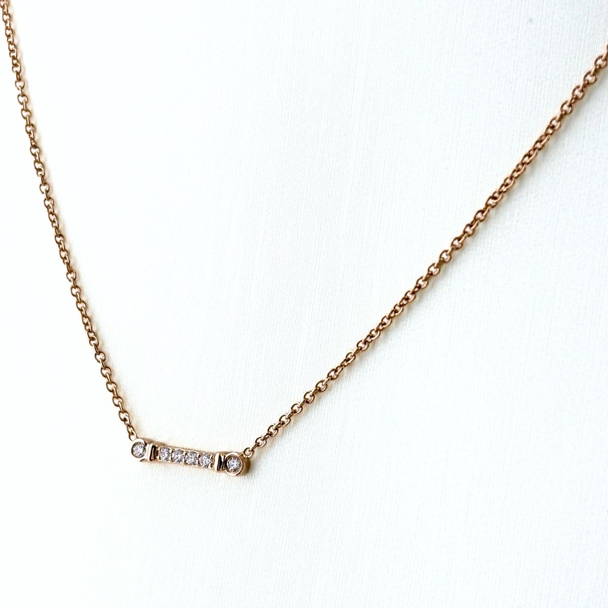 Tiffany & Co Full Droplet Stem Necklace PG Pink Gold Pendant Pave Diamond