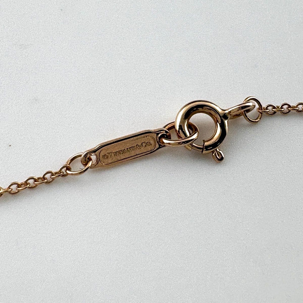 Tiffany & Co Full Droplet Stem Necklace PG Pink Gold Pendant Pave Diamond — view 4