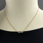 Tiffany & Co Full Droplet Stem Necklace PG Pink Gold Pendant Pave Diamond — view 3