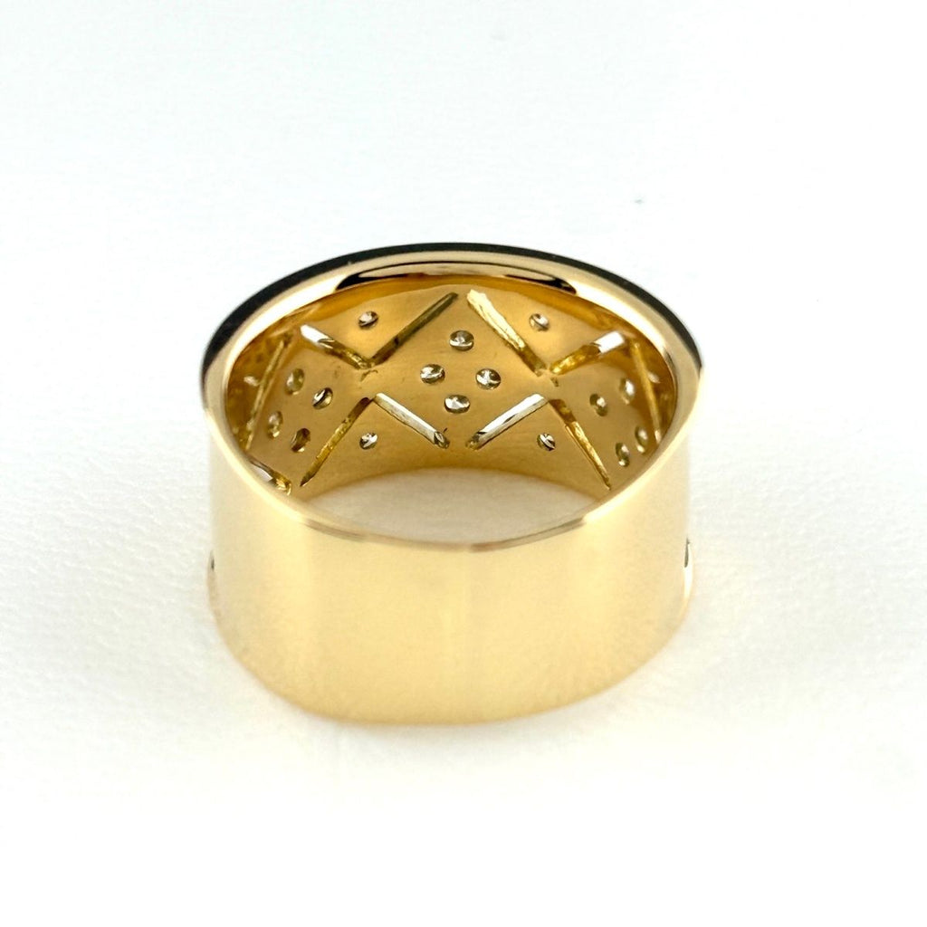 Celine Pave Diamond Ring YG Yellow Gold