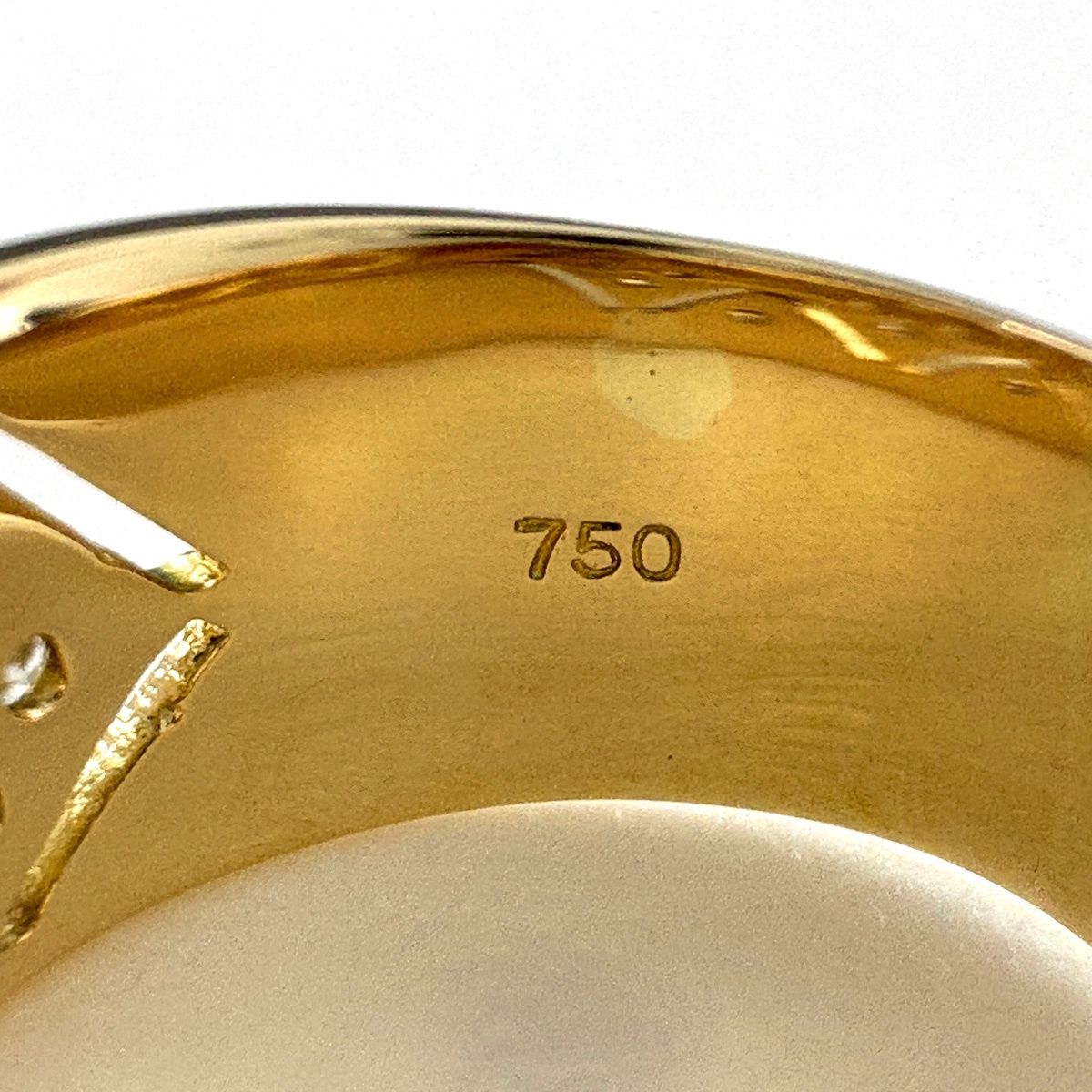 Celine Pave Diamond Ring YG Yellow Gold