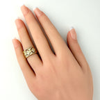 Celine Pave Diamond Ring YG Yellow Gold