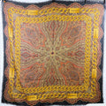 Chanel Chain Paisley Pattern Large Shawl Cashmere 48% Silk 52% Black Gold