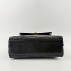 Chanel Quilted CC Logo Turnlock Crossbody Shoulder Bag Leather Black Gold — view 9
