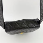 Chanel Quilted CC Logo Turnlock Crossbody Shoulder Bag Leather Black Gold — view 8