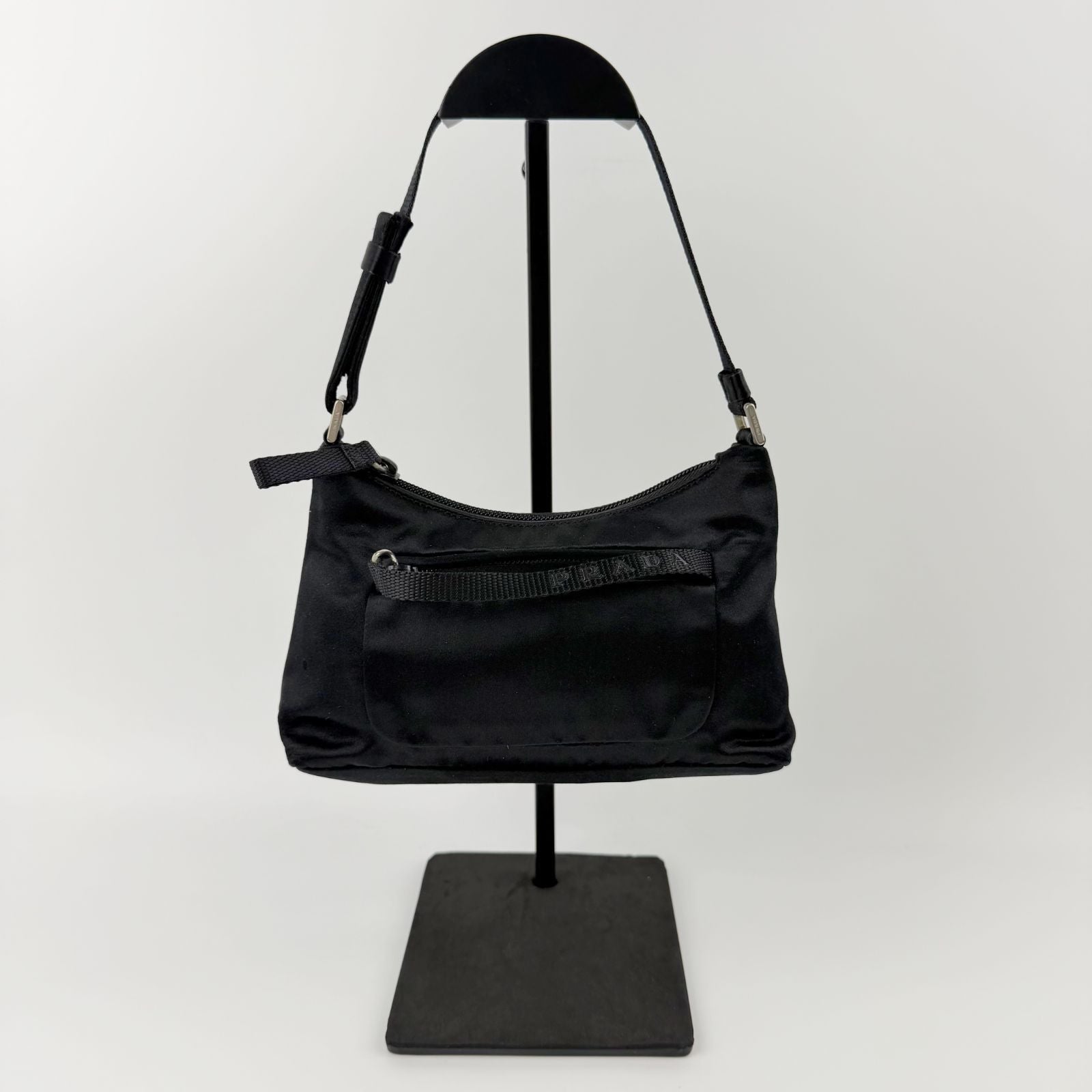 Prada Handbag Nylon Black Vintage