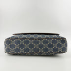 Celine Denim Macadam Pattern Shoulder Bag Blue Brown Gold Vintage — view 7