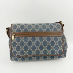 Celine Denim Macadam Pattern Shoulder Bag Blue Brown Gold Vintage — view 4