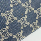 Celine Denim Macadam Pattern Shoulder Bag Blue Brown Gold Vintage — view 6