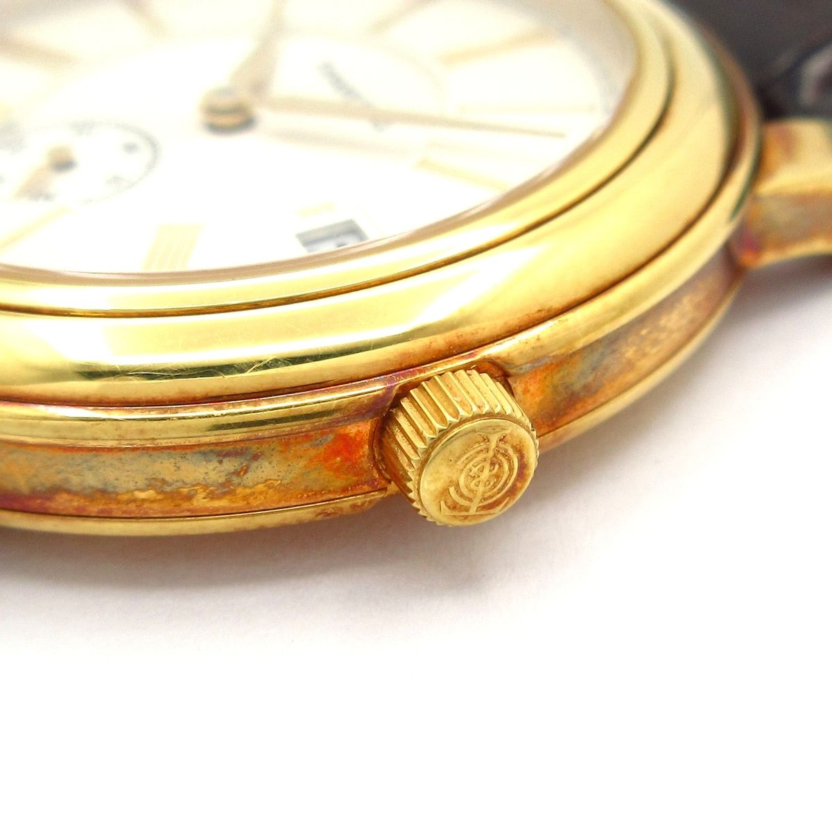Tiffany & Co Watch Mark Round 18k Yellow Gold Leather Silver — view 8