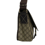 Gucci Shoulder Bag GG Plus Supreme Beige Dark Brown Leather — view 2