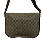 Gucci Shoulder Bag GG Plus Supreme Beige Dark Brown Leather — view 3