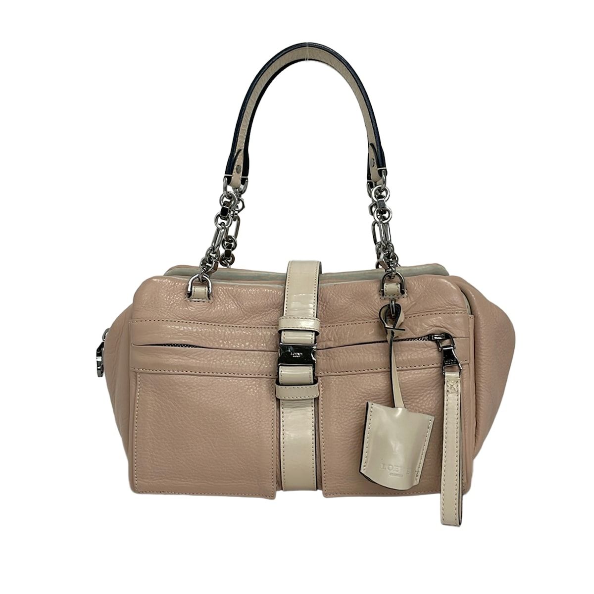 Loewe Handbag Lola Pink Ivory Leather