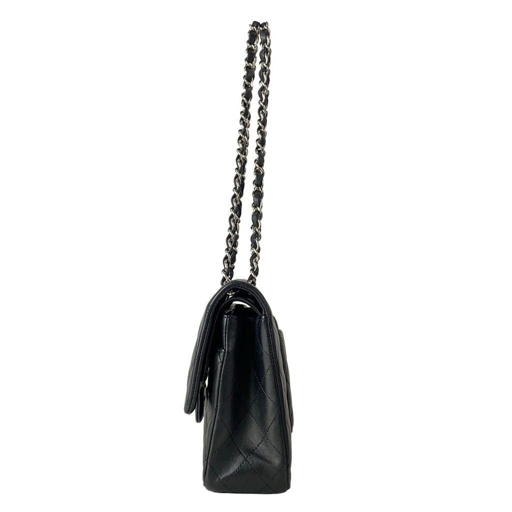 Chanel Shoulder Bag Double Flap Quilted Black Gold Chain Lambskin — view 4