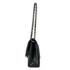 Chanel Shoulder Bag Double Flap Quilted Black Gold Chain Lambskin — view 4