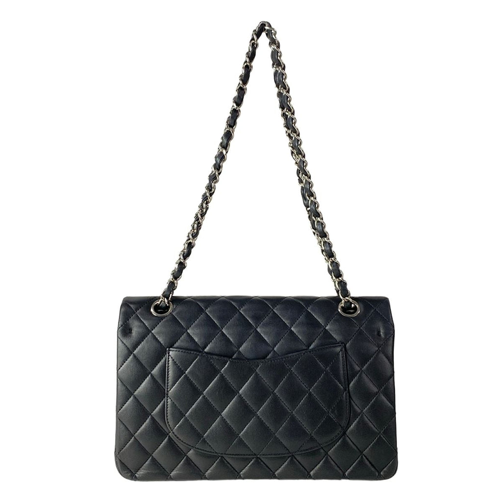 Chanel Shoulder Bag Double Flap Quilted Black Gold Chain Lambskin — view 3