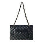 Chanel Shoulder Bag Double Flap Quilted Black Gold Chain Lambskin — view 3