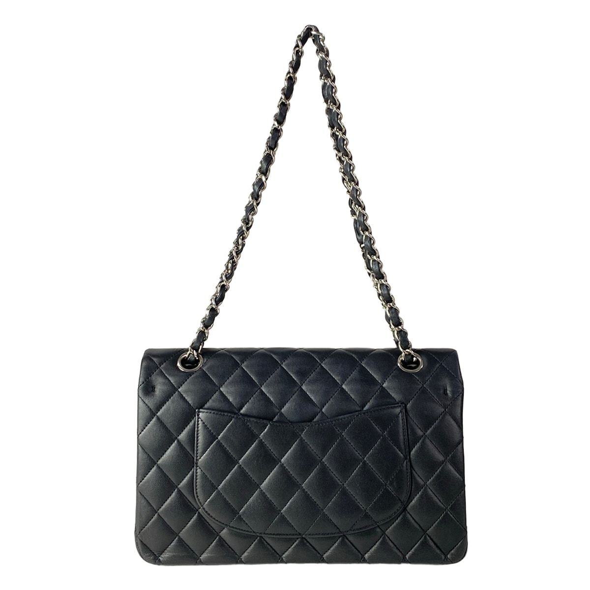 Chanel Shoulder Bag Double Flap Quilted Black Gold Chain Lambskin — view 3