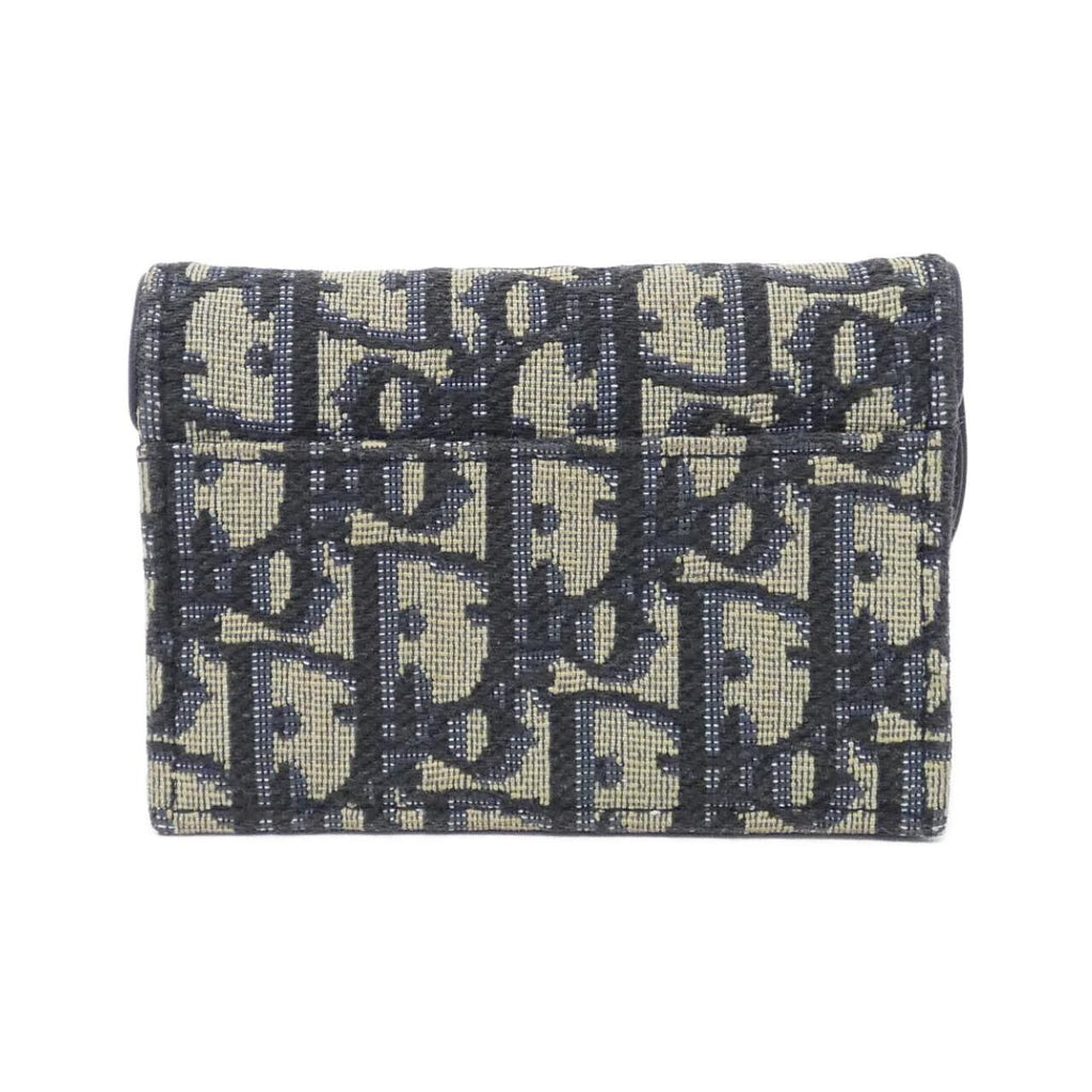 Dior Oblique Saddle Blue Card Holder Case — view 2